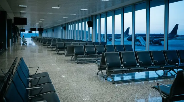 Guasto alla rete Enav: sala d'imbarco deserta all'alba, monitor spenti e aerei fermi sul piazzale