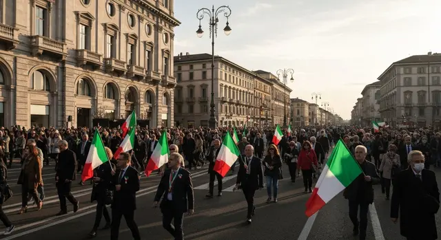 Brigata ebraica corteo Milano 25 aprile bandiere tricolori