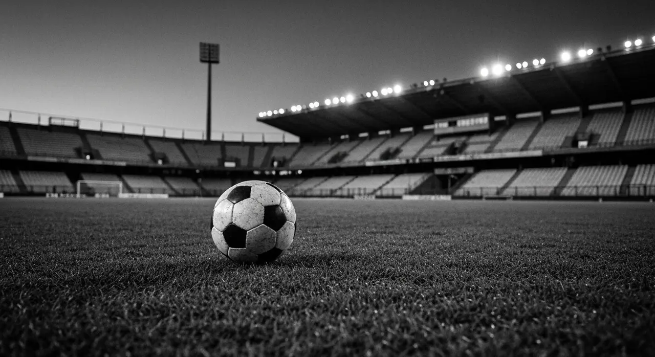 Pallone su un campo di calcio italiano anni Ottanta, ricordo del Genio dell'Inter