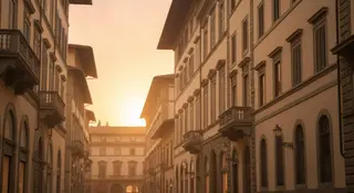 Ferragamo primo trimestre 2026: scorcio di via Tornabuoni a Firenze al tramonto