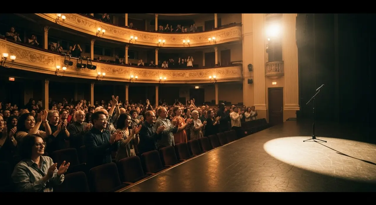 Sala Grande del Lido durante l'ovazione record di Voice of Hind Rajab Venezia 82: 23 minuti di applausi
