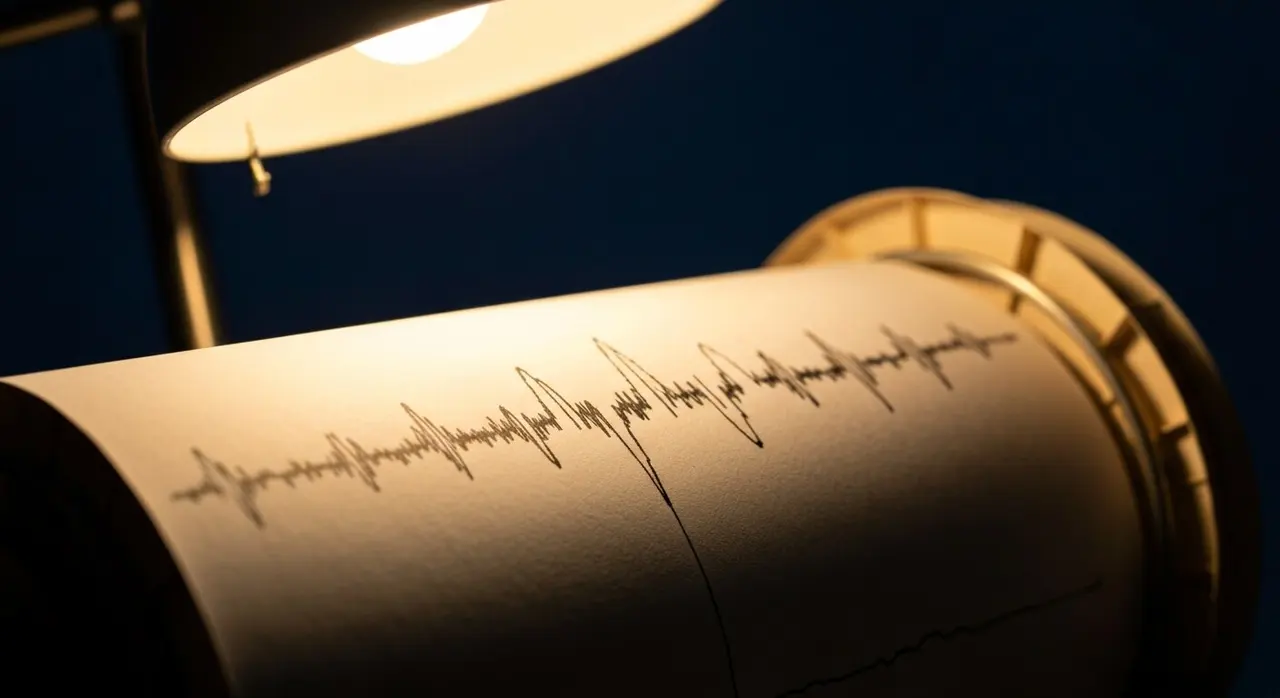 Sismografo a inchiostro registra la scossa di magnitudo 6.2 in Calabria del 2 giugno 2026