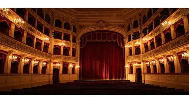 Simone Rocha Pitti Uomo 110 al Teatro della Pergola di Firenze, scena teatrale storica con sipario di velluto rosso