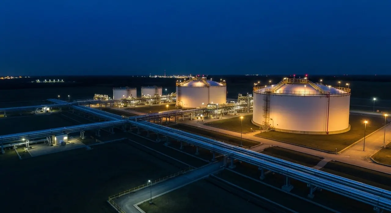 Caro energia in Italia: gasdotto e impianto di rigassificazione al tramonto, simbolo dello shock dei prezzi che frena il PIL secondo l'OCSE