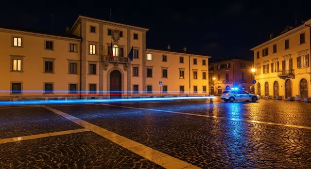 Dassilva assolto Pierina Paganelli: la facciata del tribunale di Rimini di notte