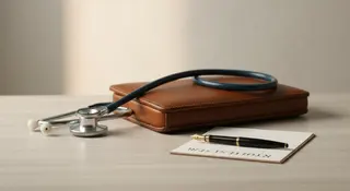 Riforma medici di famiglia: stetoscopio e ricettario su una scrivania chiara, simbolo del medico di base italiano dopo lo stop al decreto Schillaci