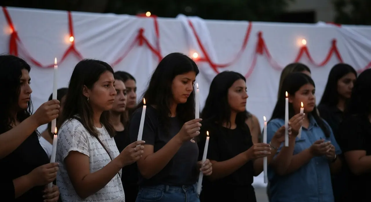 Candela accesa in una veglia silenziosa contro la violenza sulle donne