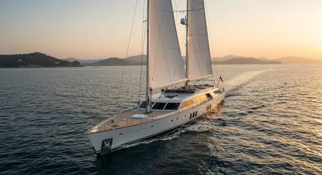 Altagamma Vitelli presidente: superyacht italiano al tramonto sul Mediterraneo simbolo del lusso esperienziale