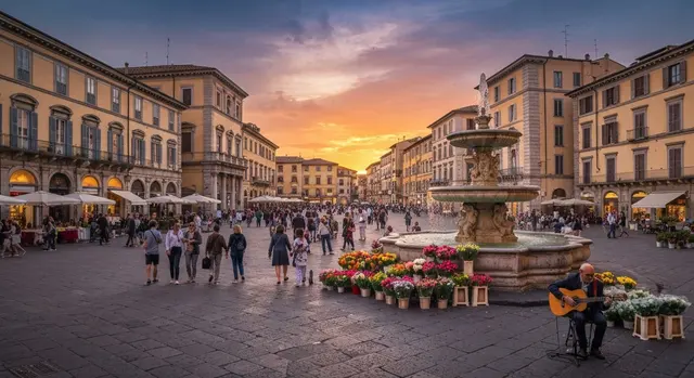 Pesaro Film Festival 2026 in Piazza del Popolo al tramonto