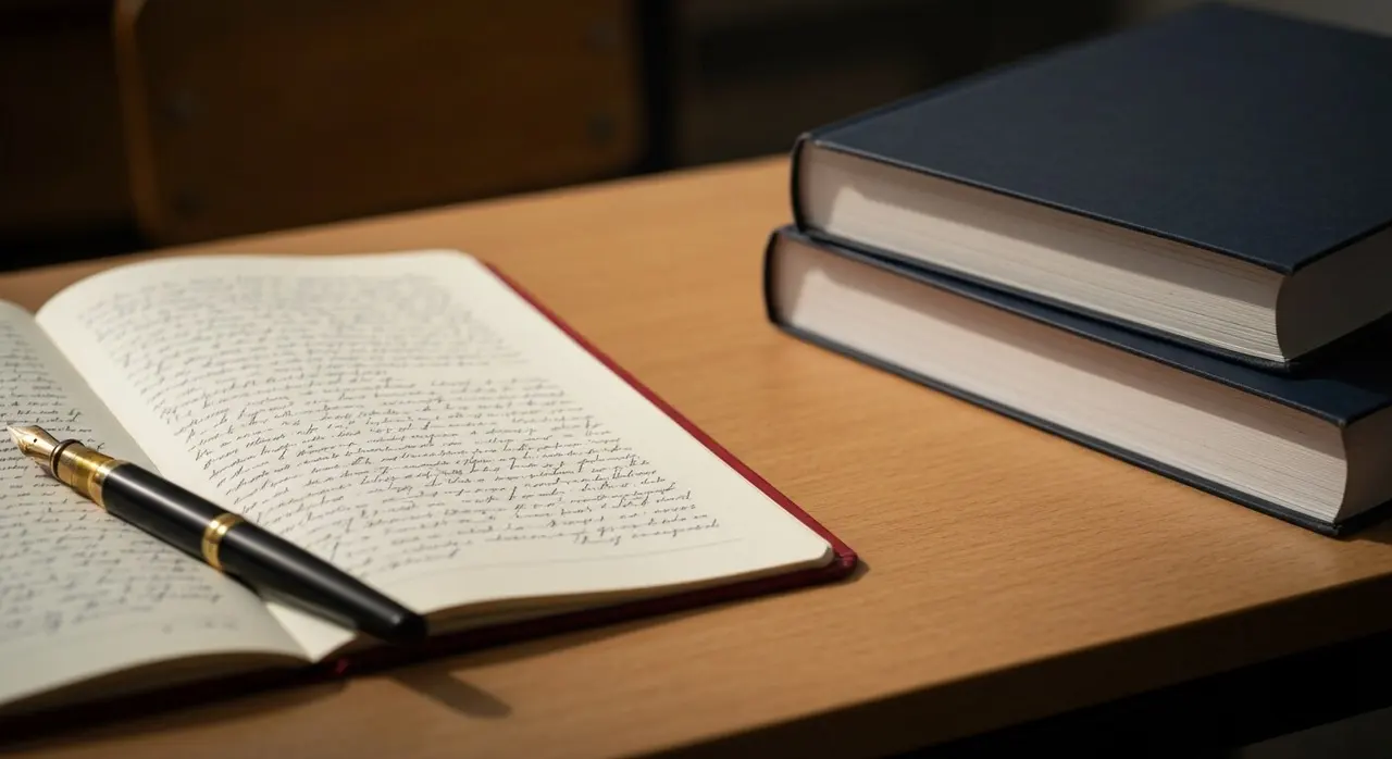 Penna, vocabolario e fogli sul banco durante la prima prova delle tracce maturità 2026
