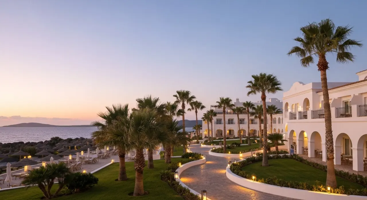 Forte Village resort sulla costa sarda al tramonto, sede del Filming Italy Sardegna Festival