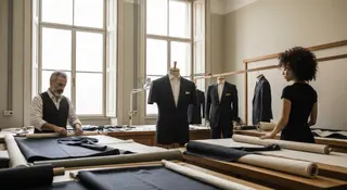 Osservatorio moda italiana: artigiani al lavoro in un atelier di alta moda a Milano, simbolo del valore del Made in Italy