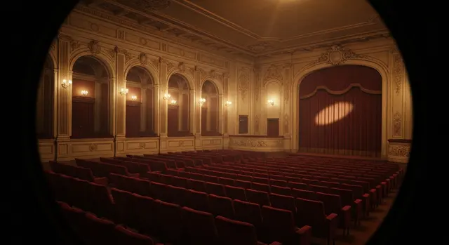 Sandrelli addio al cinema: sala cinematografica italiana d'epoca vuota
