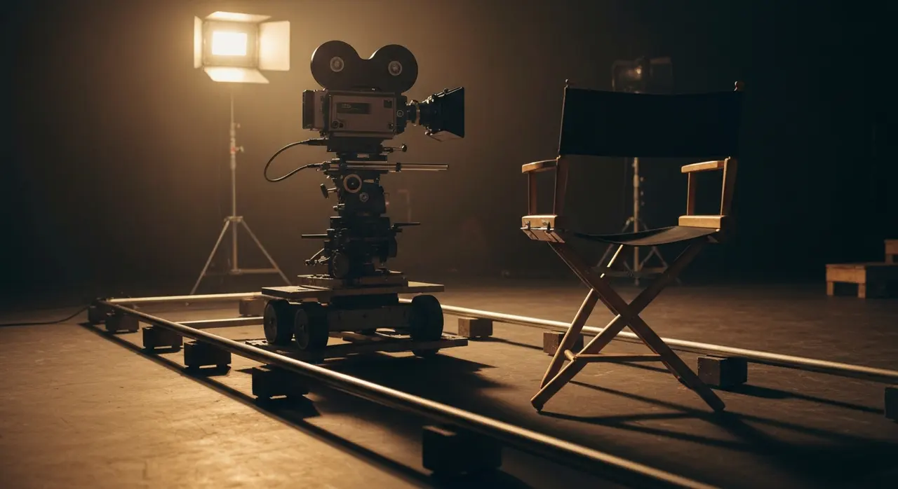 Set cinematografico con cinepresa 35mm, simbolo della carriera di Stefania Sandrelli
