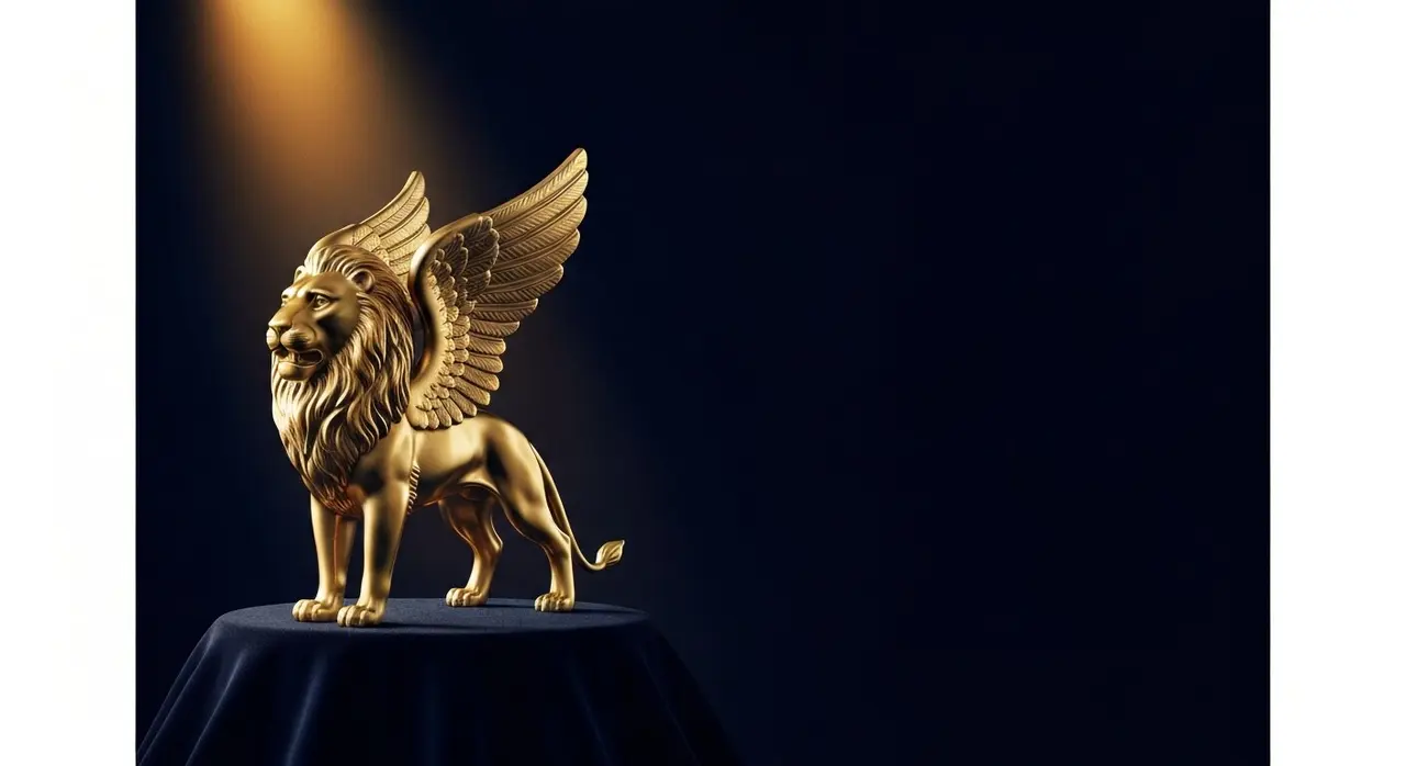 Statuetta del Leone d'oro alla carriera assegnato a George Clooney a Venezia 83