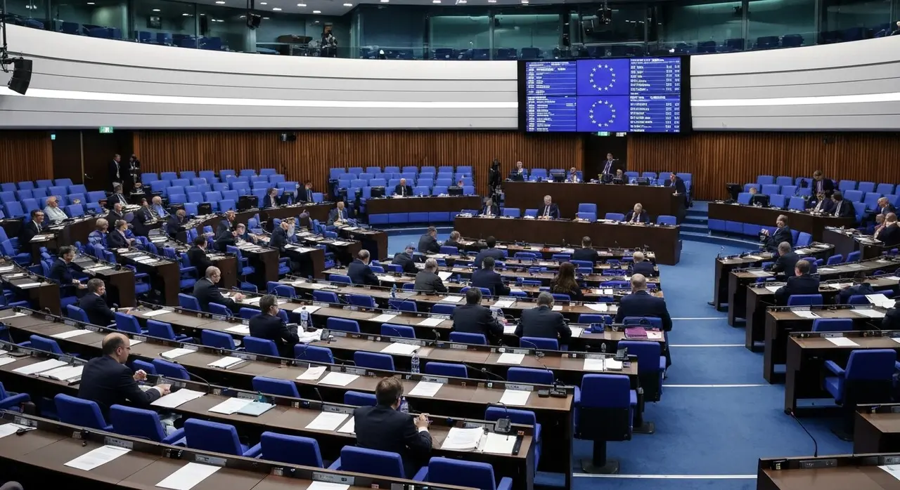Indagine ESN Vannacci: l'Aula del Parlamento europeo durante il voto sul partito sovranista