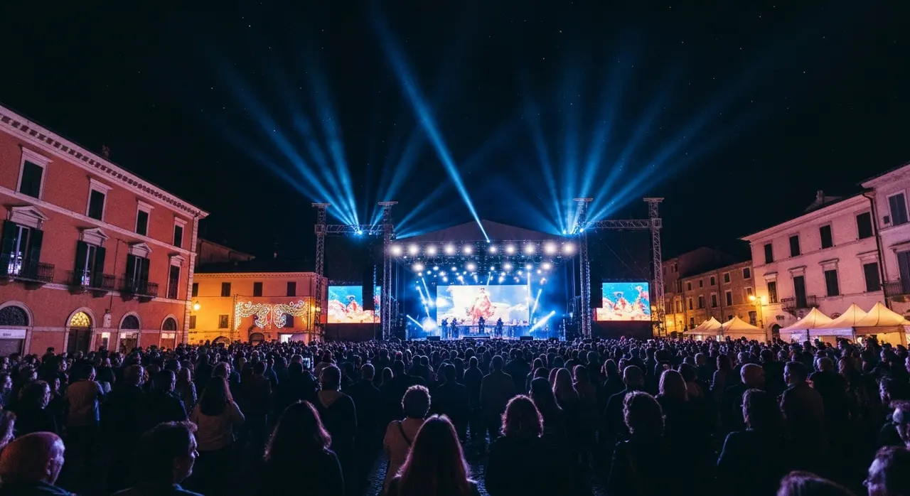 Il palco serale del Giffoni Film Festival 2026 a Giffoni Valle Piana