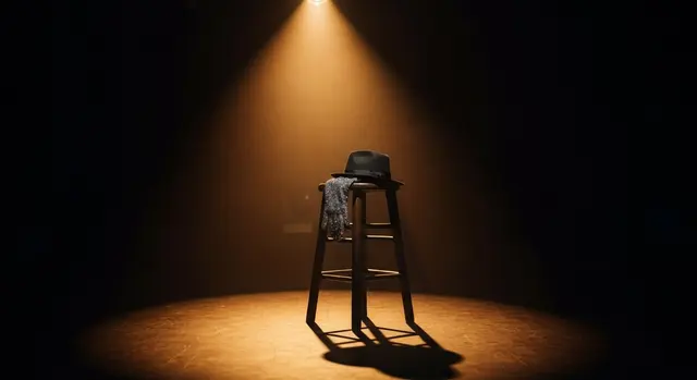 Biopic Michael Jackson: cappello e guanto luccicante sotto un riflettore su un palco vuoto