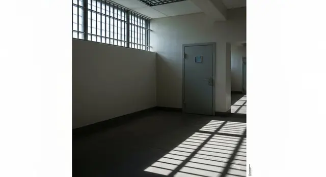 Roggero in carcere: corridoio di un istituto penitenziario con ombre delle sbarre sul pavimento