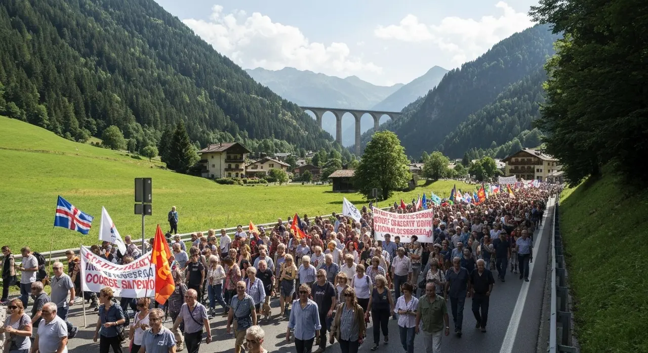 Marcia No Tav in Val di Susa: il corteo del Festival Alta Felicità verso i cantieri