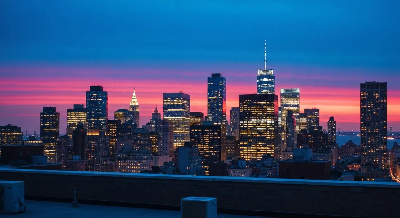 Skyline di New York al tramonto, la citta simbolo del nuovo film di Spider-Man con Tom Holland