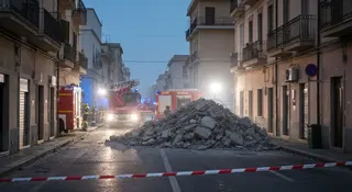 Crollo palazzina Messina: vigili del fuoco al lavoro tra le macerie nel rione Pistunina