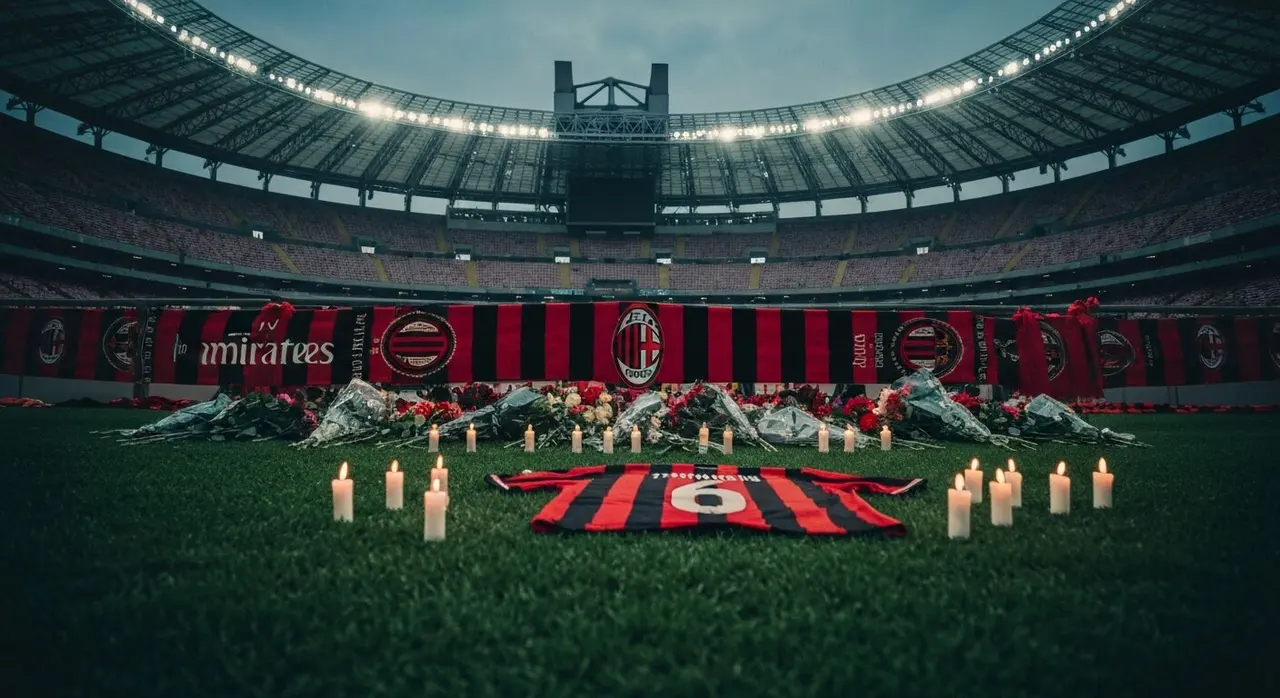 Morte Franco Baresi, omaggio al capitano del Milan con sciarpa e numero 6 a San Siro