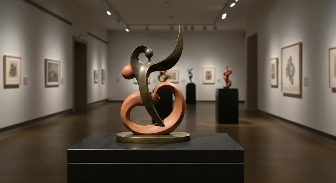 Scultura d'arte contemporanea che richiama il Premio universale San Rocco del Lucania Film Festival