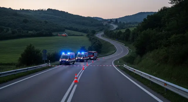 Incidente Terni-Rieti: mezzi di soccorso sulla statale 79 chiusa a Colli sul Velino