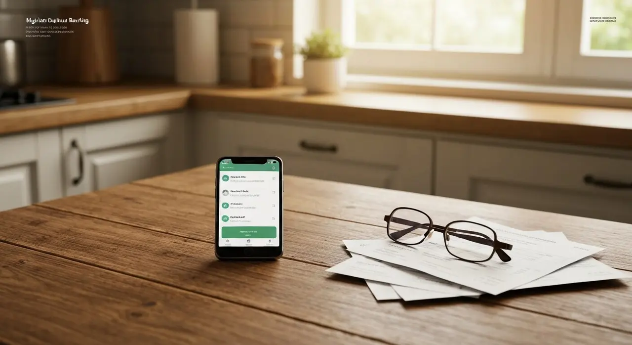 Smartphone con app di home banking accanto agli occhiali, il digitale non basta a compensare gli sportelli chiusi