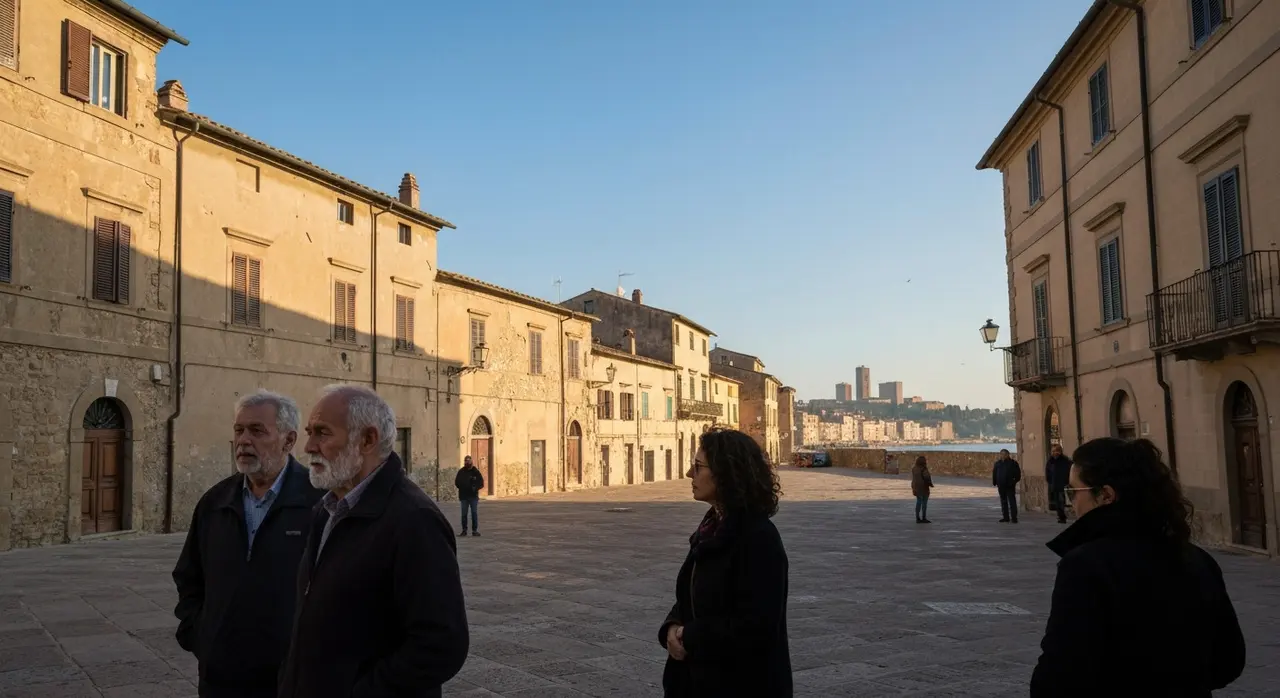 Terremoto Pisa 4.3: cittadini in strada in una piazza toscana dopo la scossa