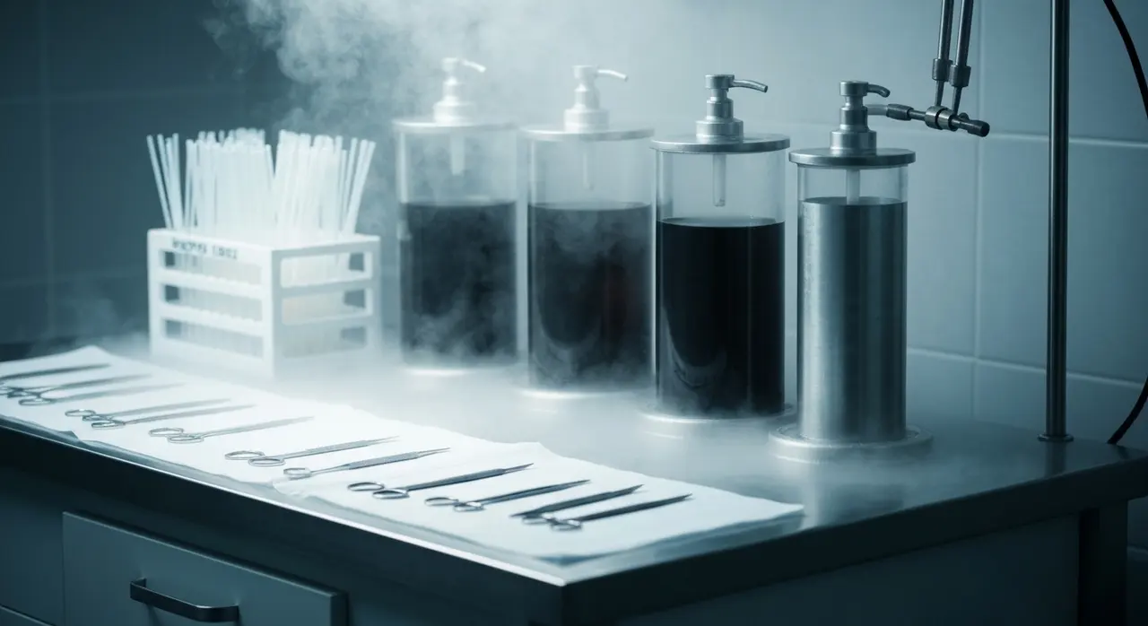 Serbatoi criogenici per la conservazione degli embrioni in un laboratorio di procreazione assistita