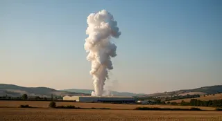 Esplosione a Colleferro: colonna di fumo bianco sopra lo stabilimento di munizioni nella valle del Sacco