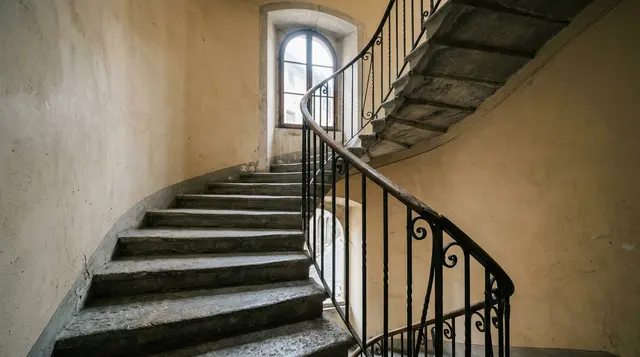 Morte del sindaco Manara: lo scalone deserto di un piccolo municipio italiano