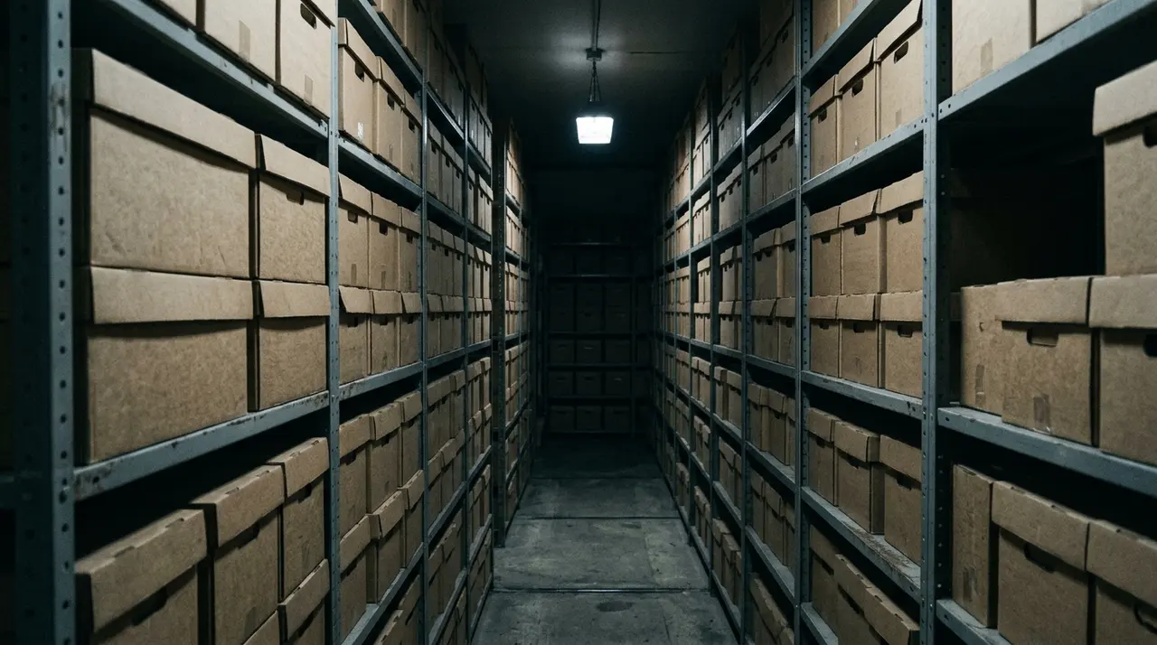 Faldoni chiusi su scaffalature metalliche in un archivio: le denunce contro Dino Keber ritirate e archiviate tra 2002 e 2021