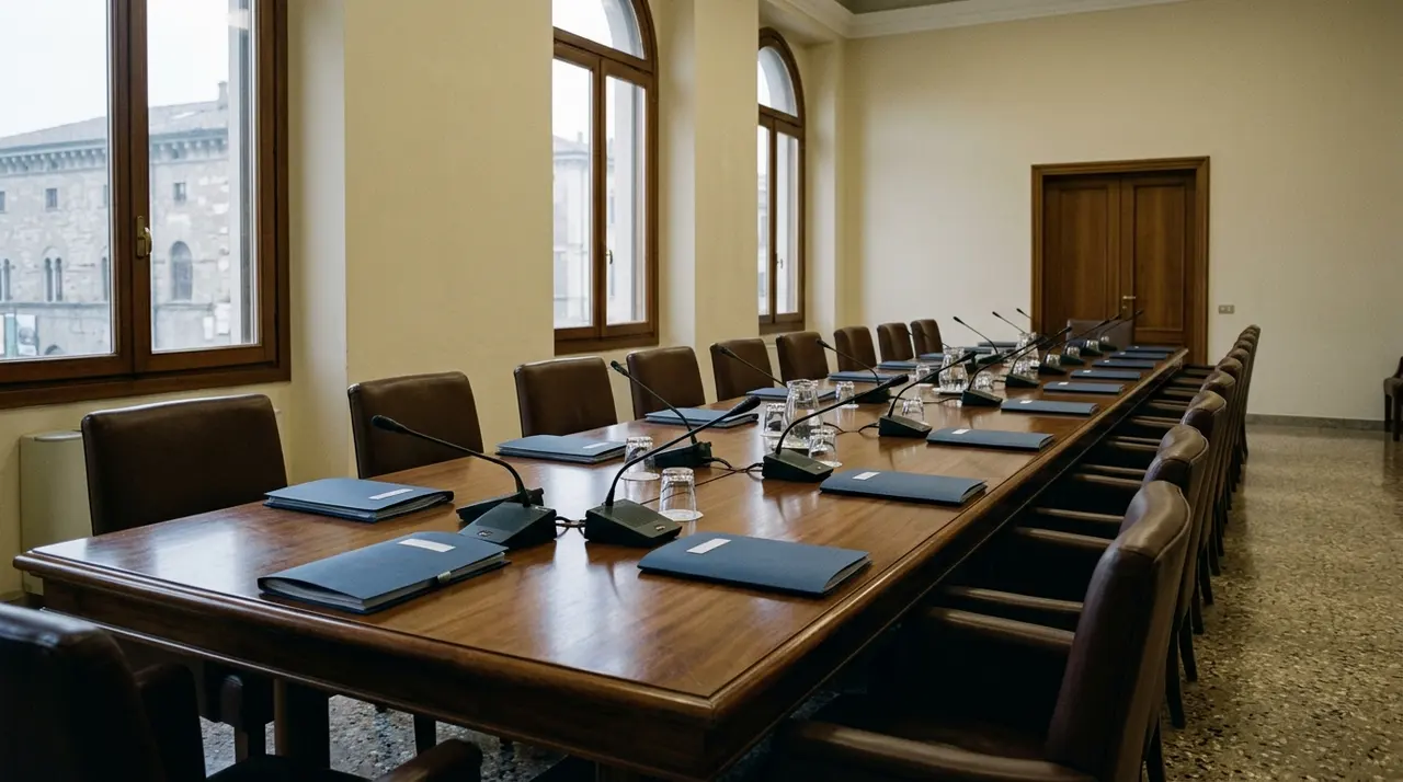 Sala del Comitato provinciale per l'ordine e la sicurezza pubblica riunito a Trento