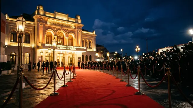 Clooney Venezia 83: il red carpet notturno del Palazzo del Cinema al Lido per il Leone d'oro alla carriera