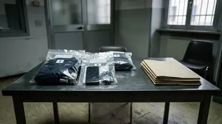 Rete suprematista minorenni: reperti sequestrati in sacchetti sigillati su un tavolo di una questura italiana
