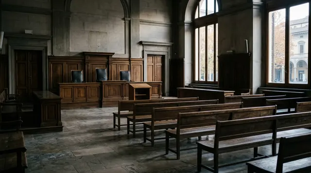 Aula di tribunale vuota dopo la sentenza Regeni pronunciata dalla Corte d'Assise di Roma